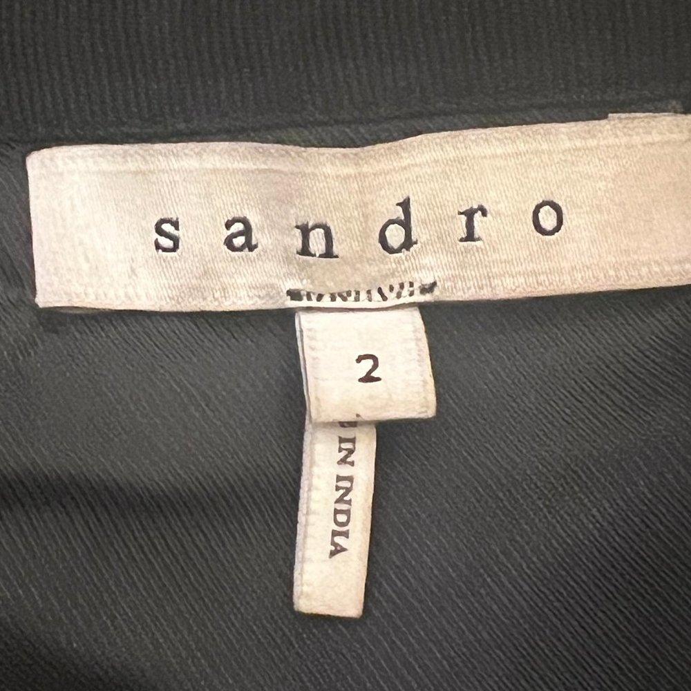 Gorgeous! Sandro Reddish Brown Lambskin Leather Skirt with pockets Sz 2 … - Picture 4 of 11